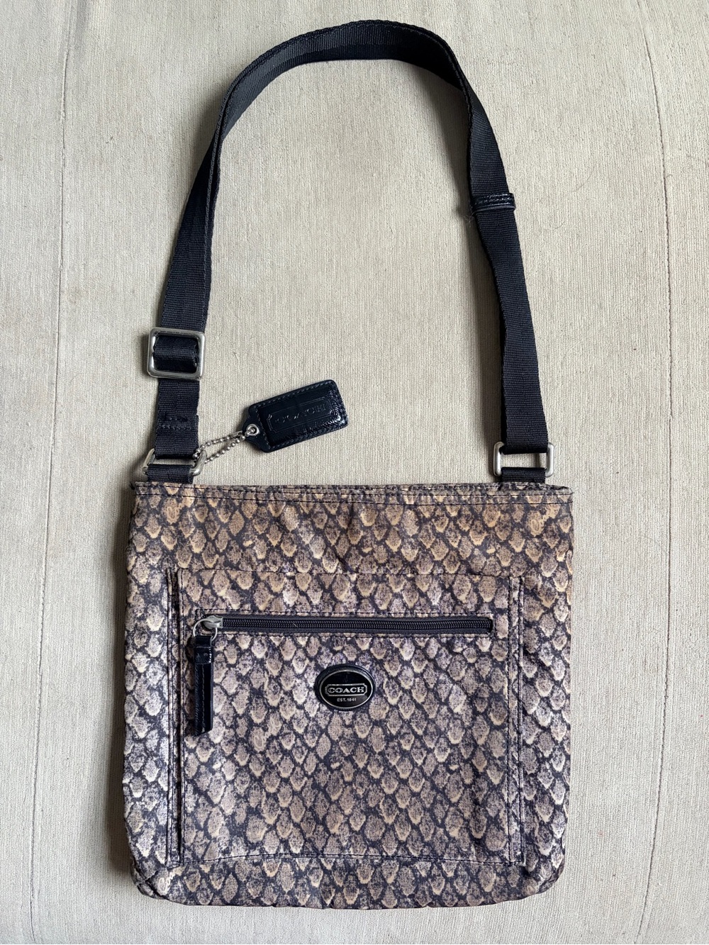 Coach Poppy Snake Print Swingpack Crossbody Bag